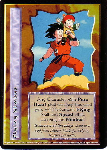 Misprinted Flying Nimbus card, image is backwards.