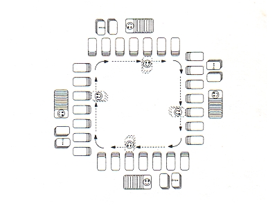 Diagram of a four player daisy chain link.